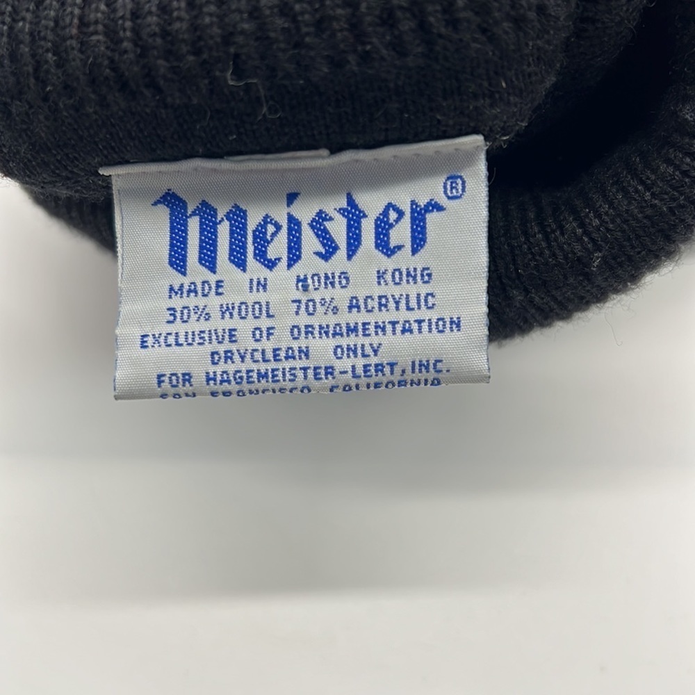 Meister Black Poly and Wool Turtle Neck Sweater with Gold Appliques size S - Picture 7 of 8